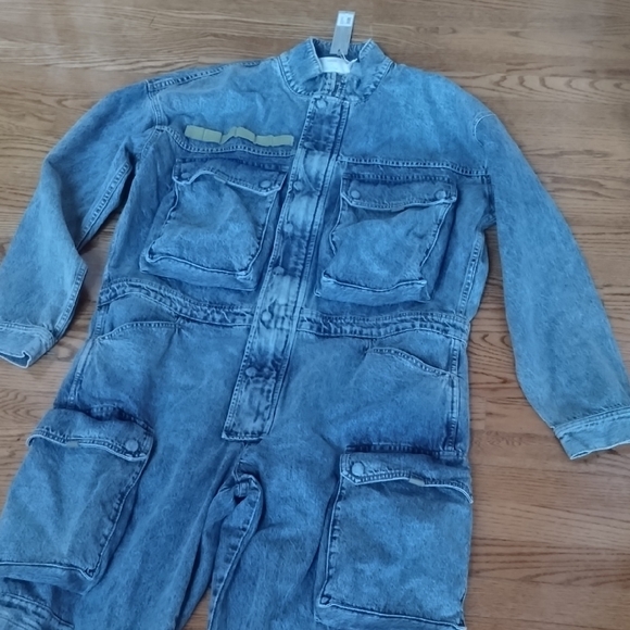 Hudson+Zoe Jeans Men's Blue Denim Cargo Jumpsuit - Picture 5 of 16